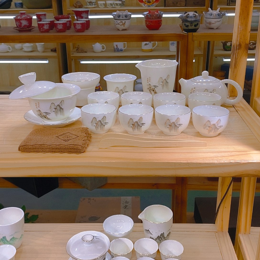 【不止】羊脂玉瓷茶具套装