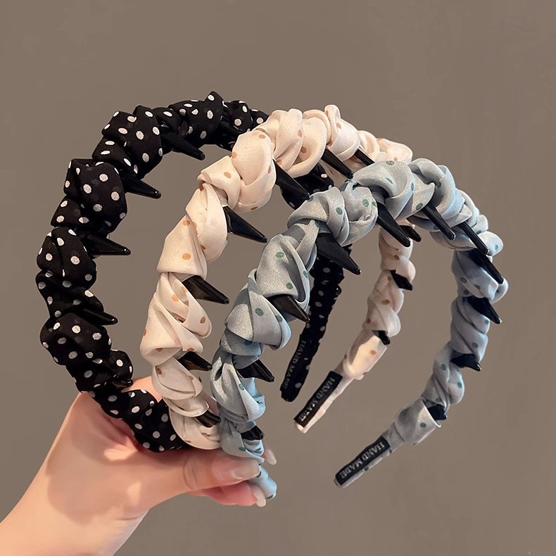 高级感波点发箍女防滑波浪碎发头箍网红2025新款高颅顶洗脸压发卡
