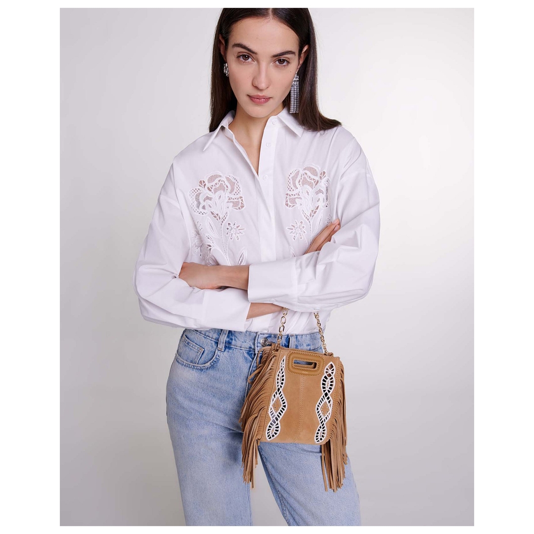 【MonTendre】夏季新款 M 法式重工镂空刺绣衬衫气质百搭高级感上衣