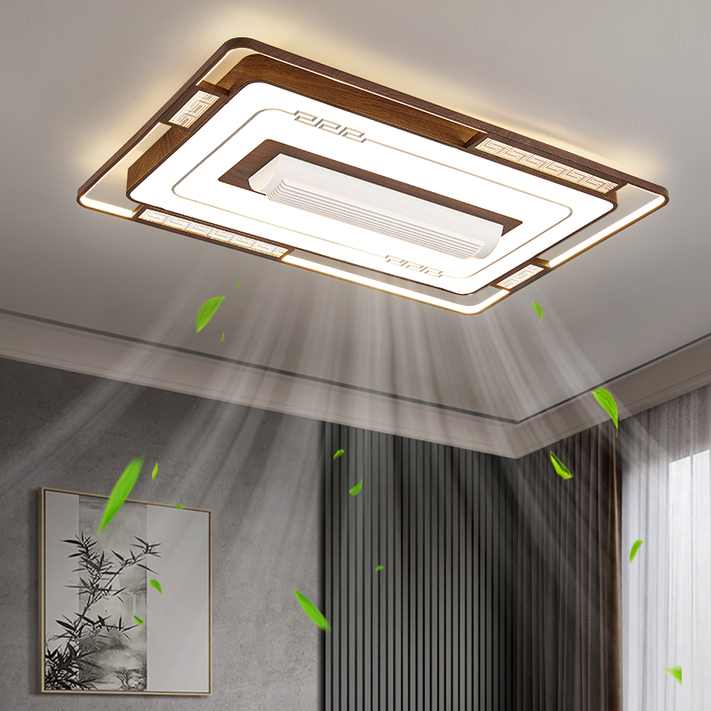 无叶风扇宋式美学中式大气全光谱静音餐厅卧室隐形扇叶吸顶风扇灯