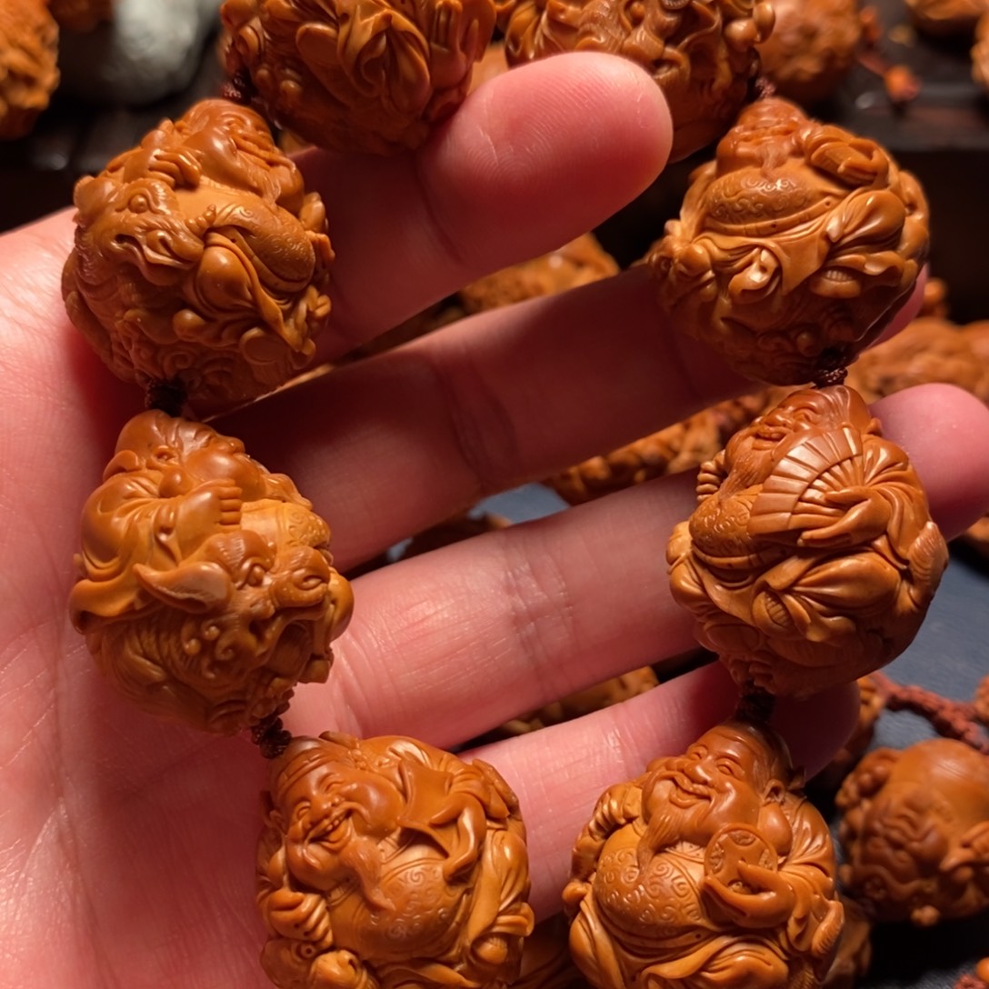 北***明手串/手链橄榄核杜国彬骑兽财神