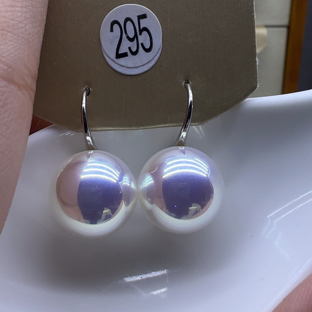 银S925镶嵌淡水珍珠耳饰