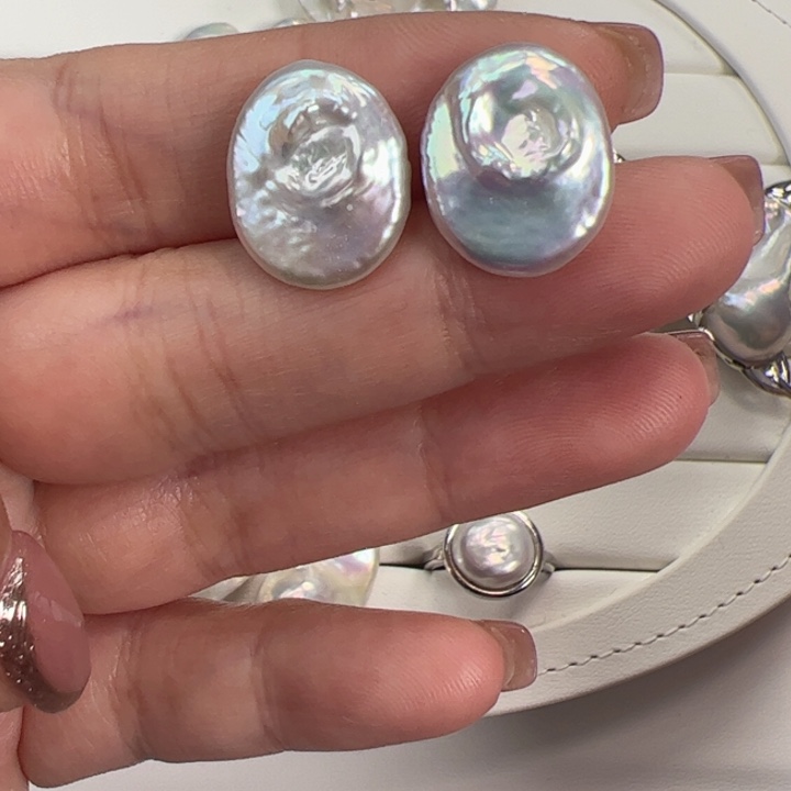 银S925镶嵌淡水珍珠吊坠(不含链)