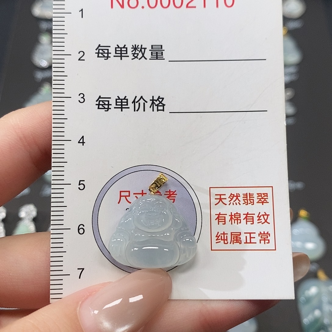 大***念翡翠18K金镶嵌颈饰