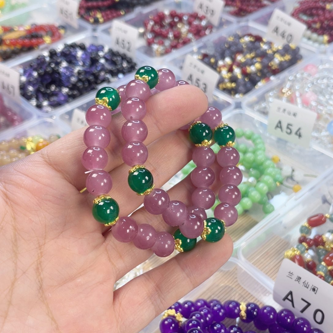 檀香紫檀（小叶紫檀）手串银S925镀金镶嵌