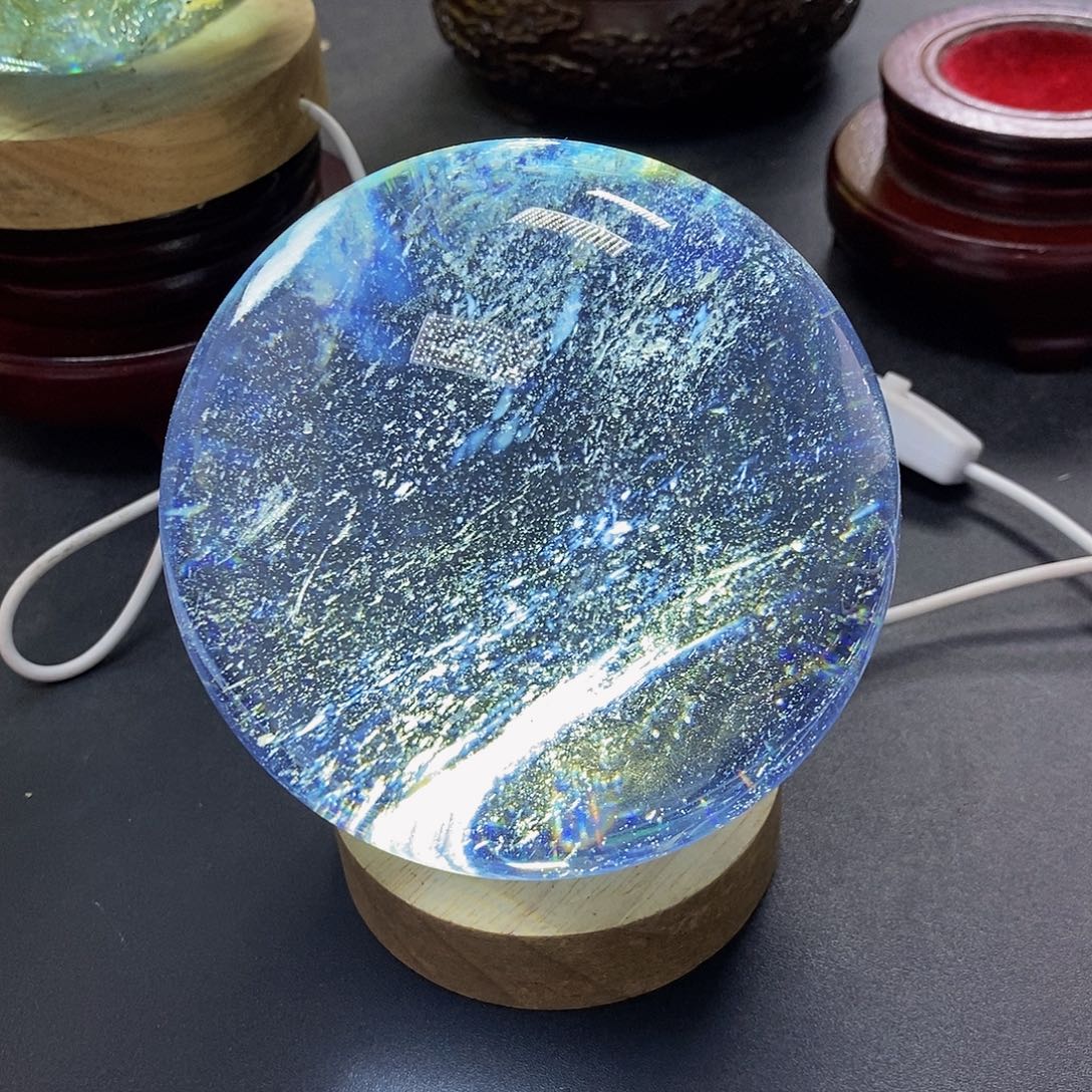 用***3石材10.8厘米蓝水摆件