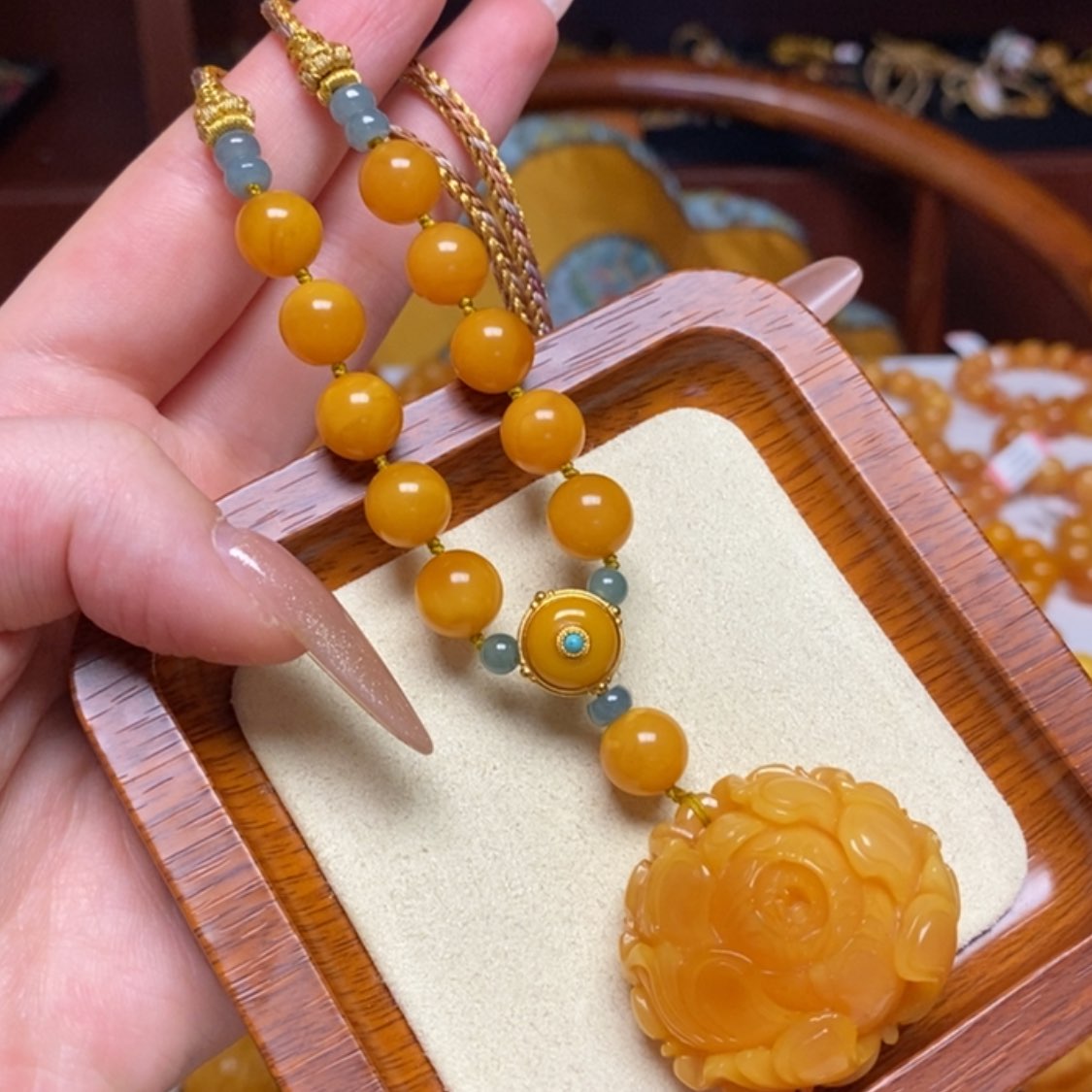 【闪购商品】蜜蜡颈饰未镶嵌项链