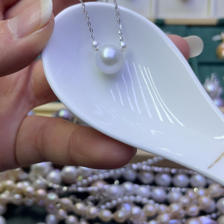 淡水珍珠项链银S925镶嵌
