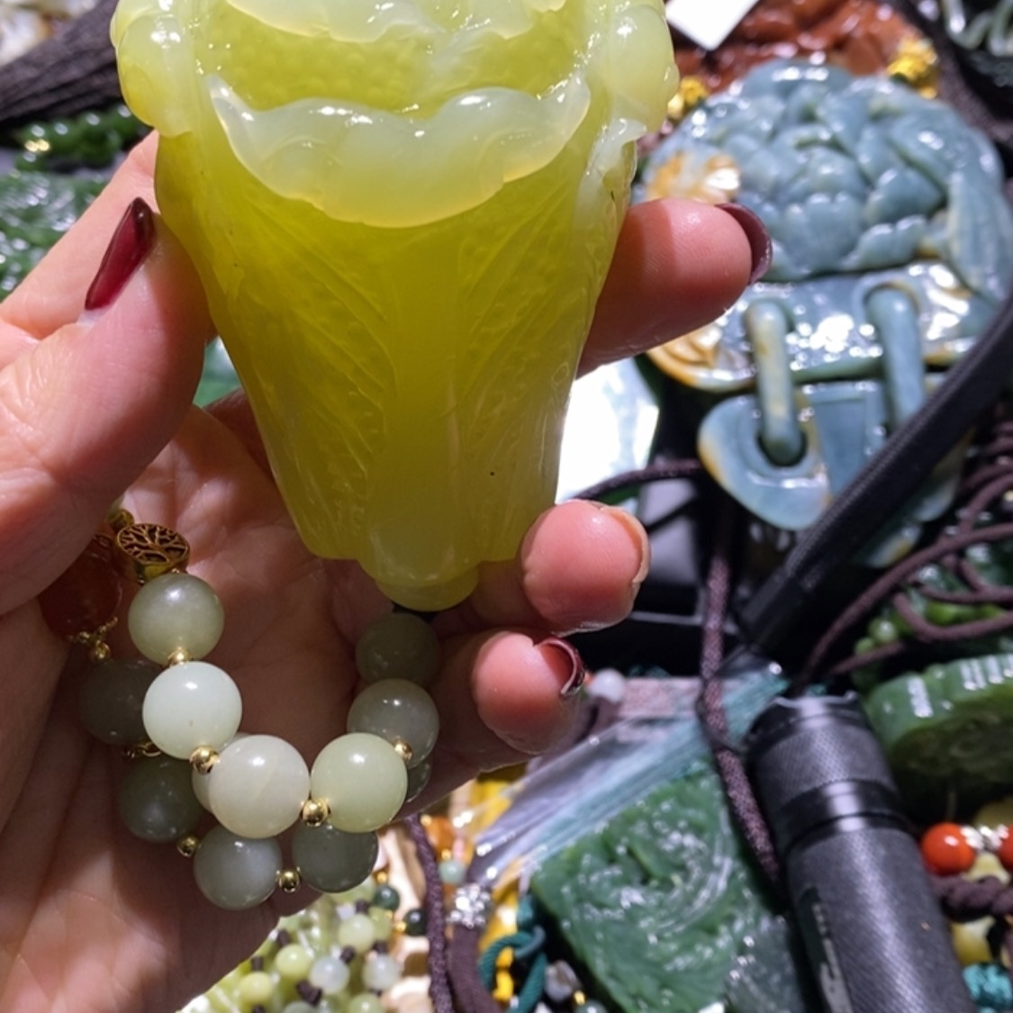 【闪购商品】岫玉毛衣链未镶嵌