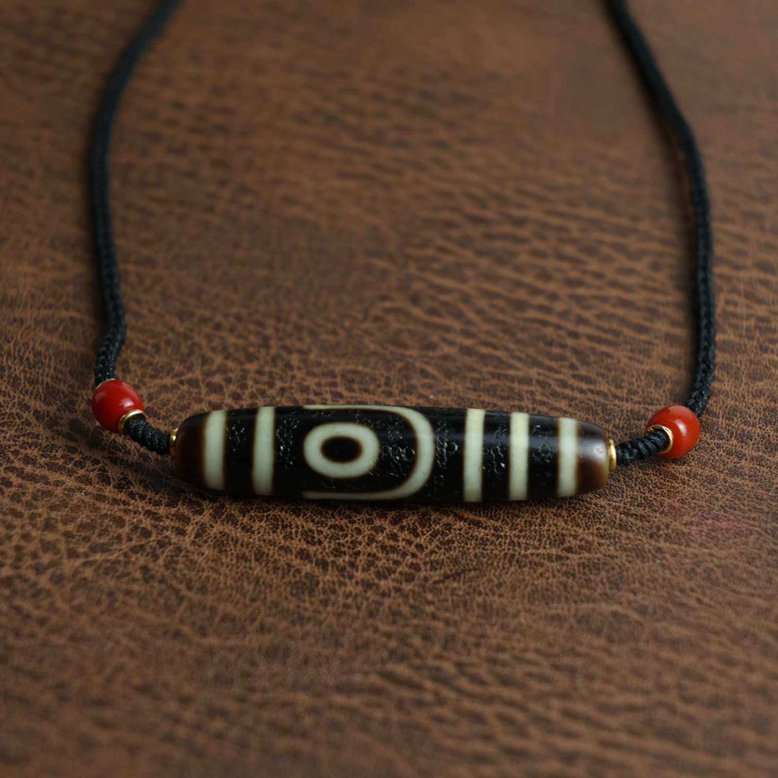 如意两眼天珠锁骨链真品男女同款时尚百搭约54*12mm