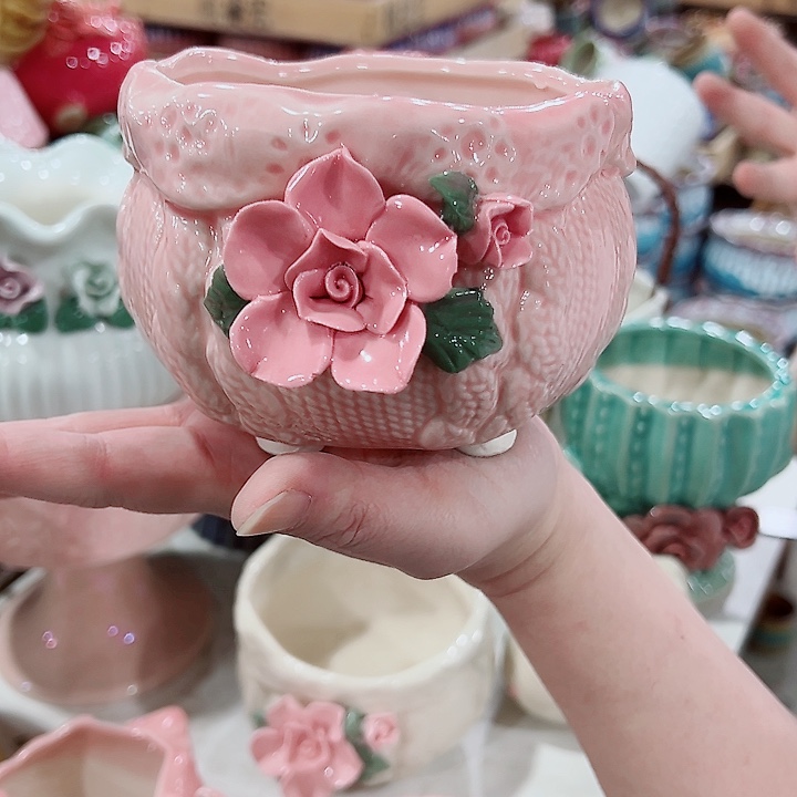 有孔，凑单福利满10元发货陶瓷多肉花盆！