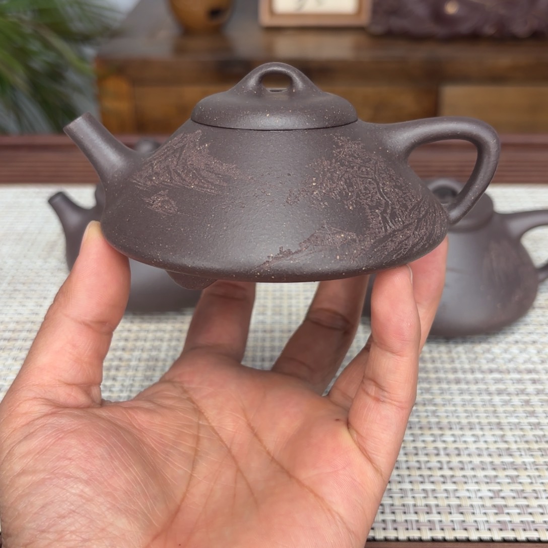 紫砂茶壶零添加深井黑紫合瓢150毫升一物一检测