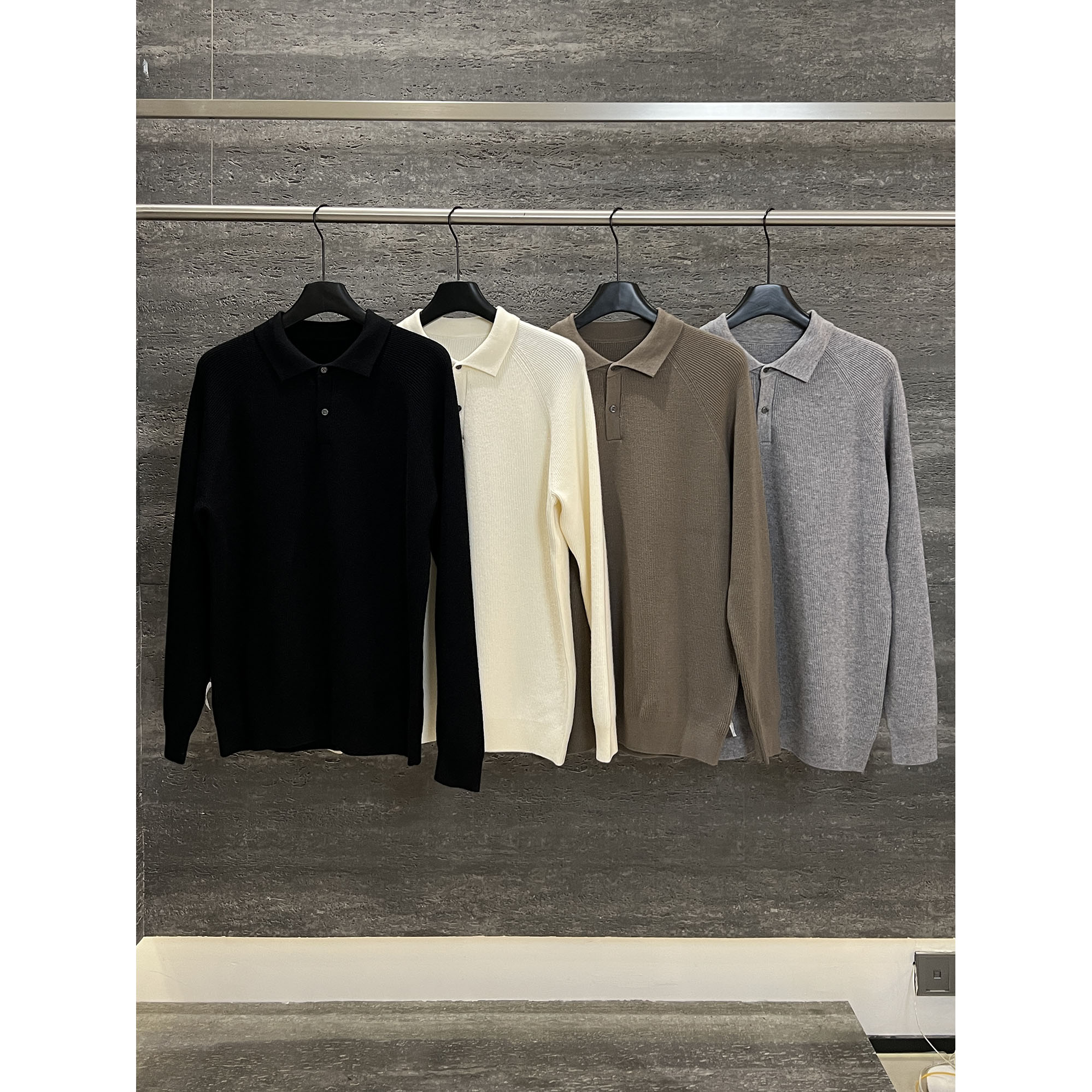 【冠什么希男装】冬「海鸥领 绵羊毛混纺」绵密质感针织毛衣套头内搭