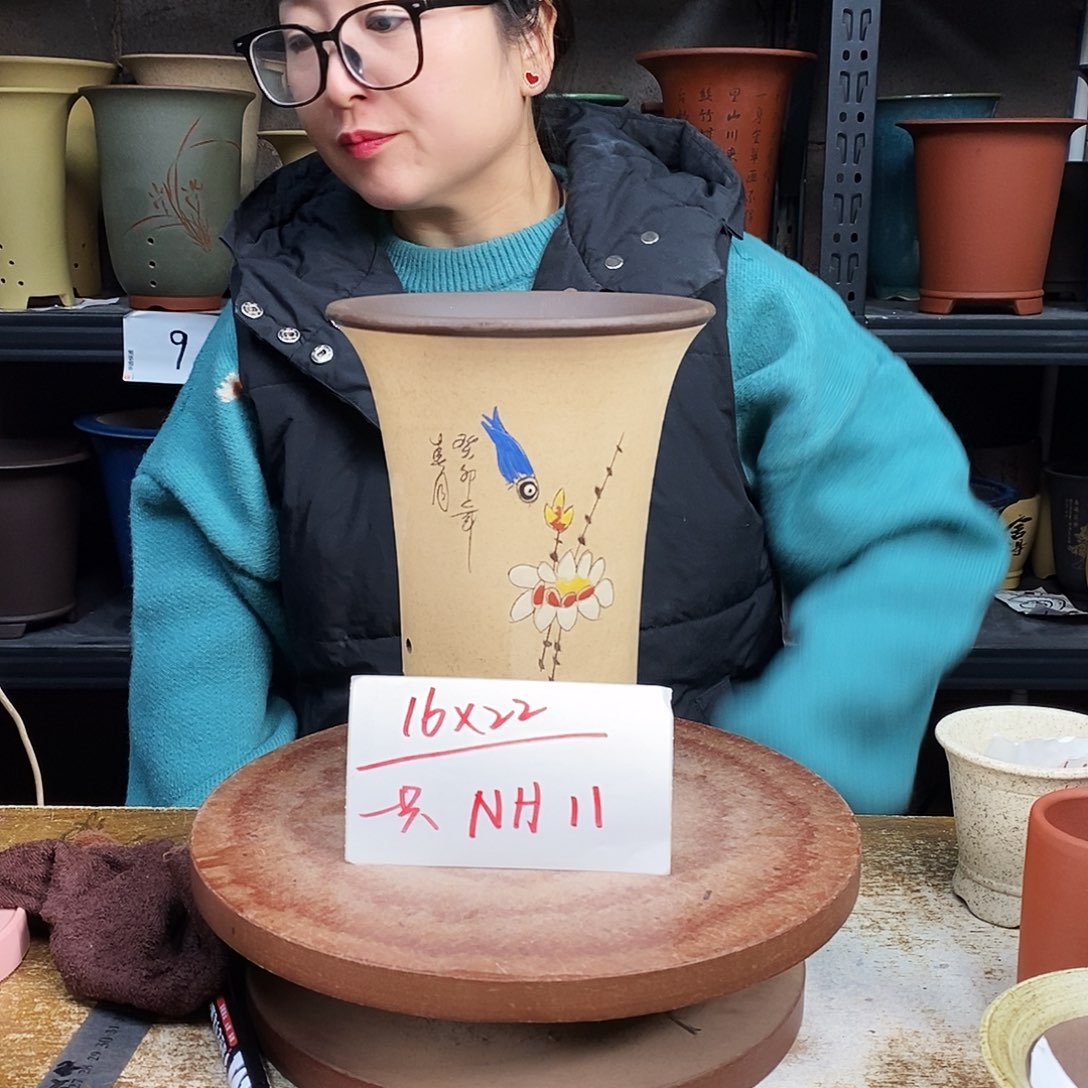 紫砂一只花盆货号NH11