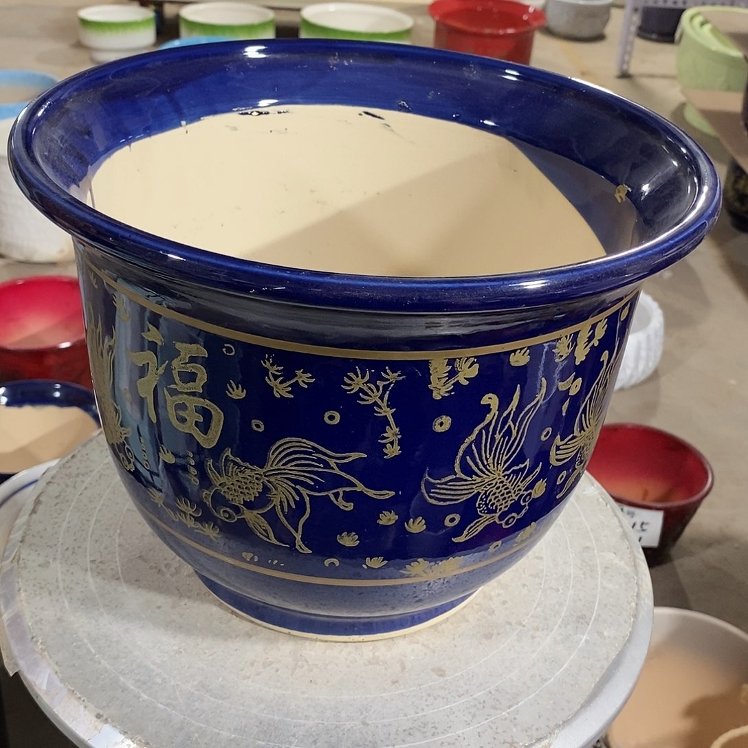 【闪购商品】陶瓷微瑕花盆-兰金27×21-1个