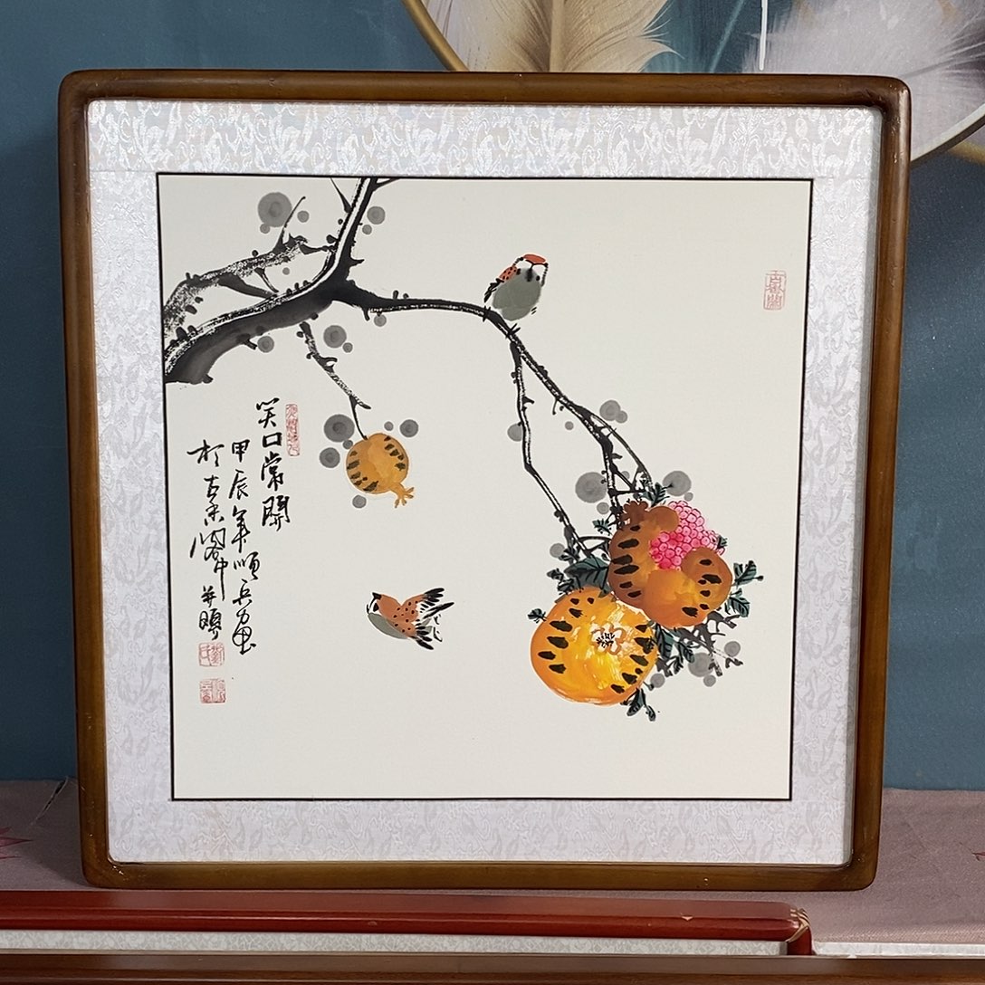 国画带框尺寸62✖️62厘米手绘作品