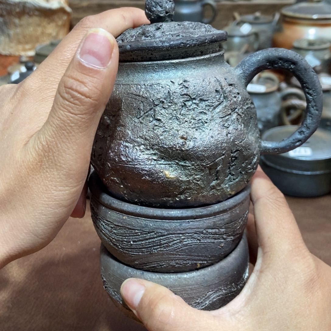 杯子青*柴烧茶器福利