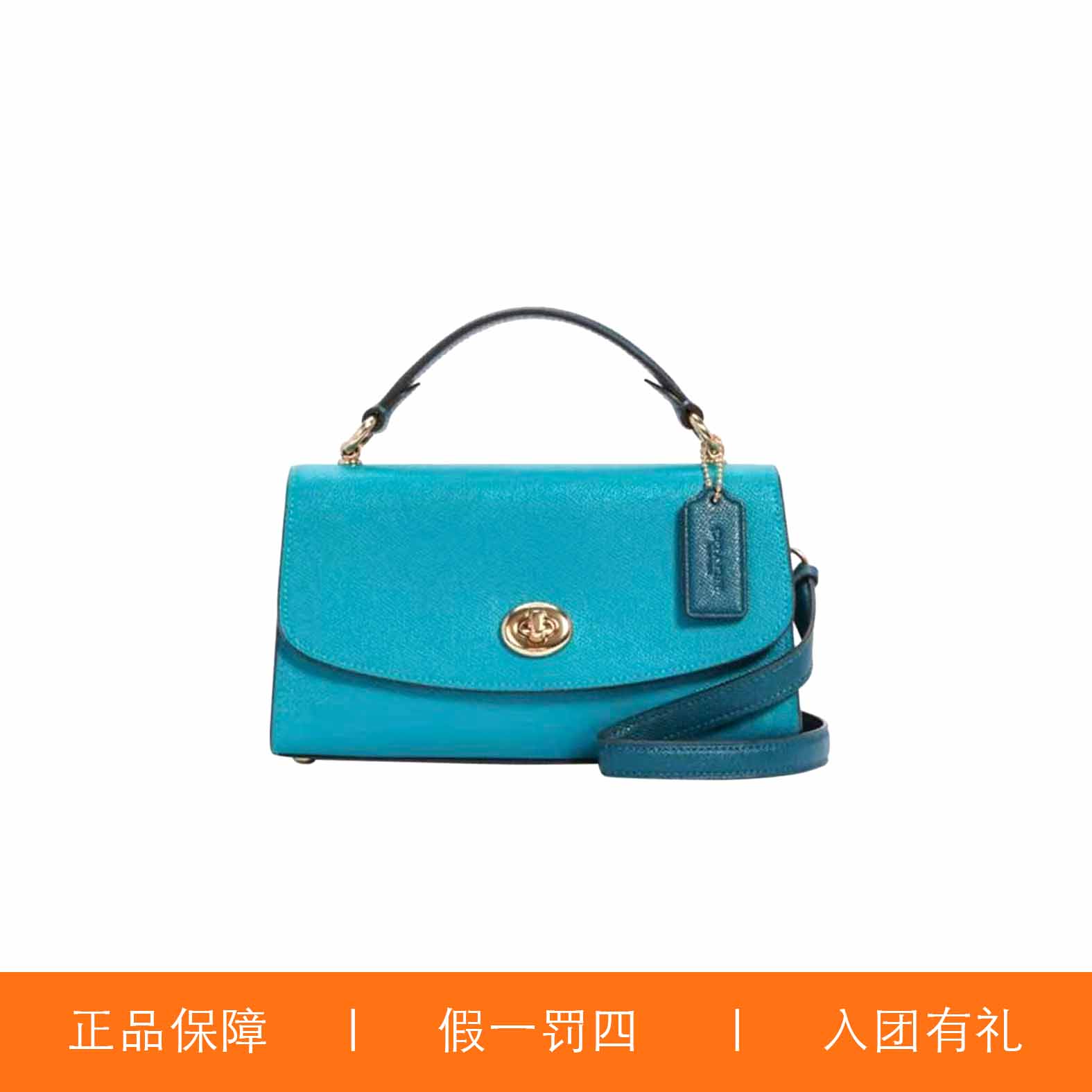 95新 COACH/蔻驰 蔻驰绿色邮差手提包/H8695/23X13X8