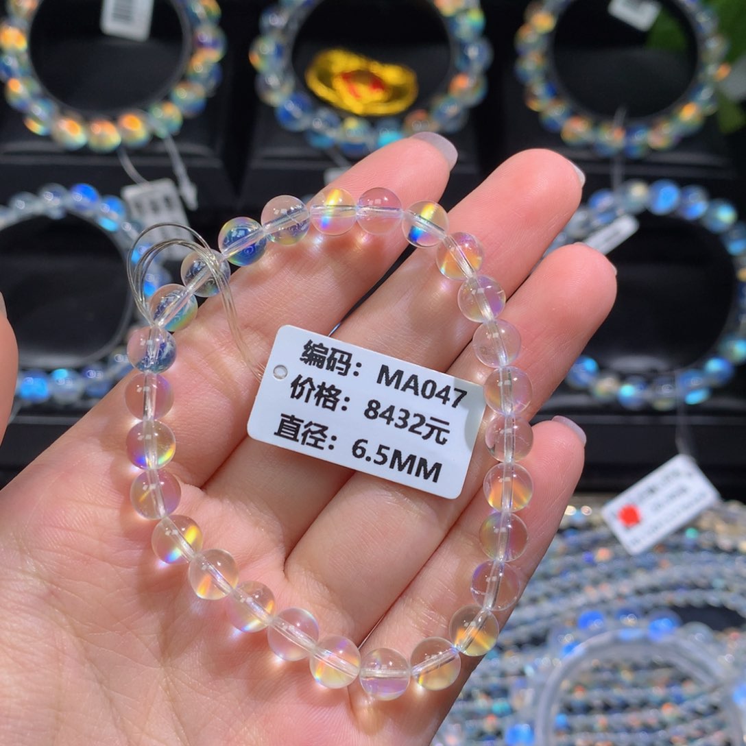 月光石手链未镶嵌马岛彩月光MA047#6.5mm