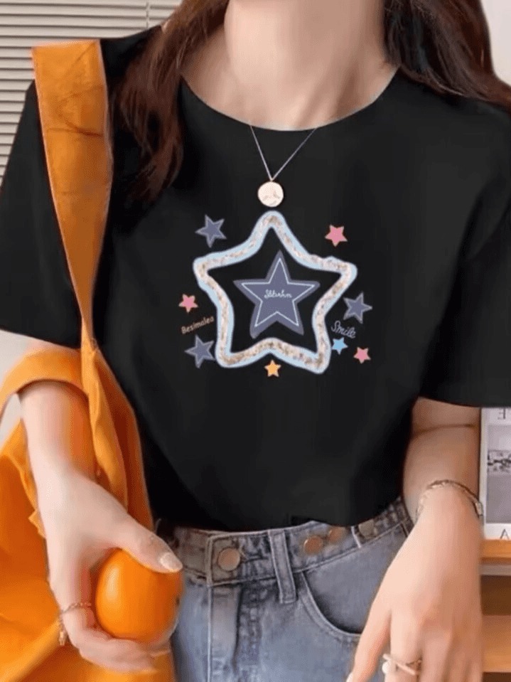 【100%纯棉】上新女款女士百搭潮流短袖t恤春夏圆领显瘦半袖