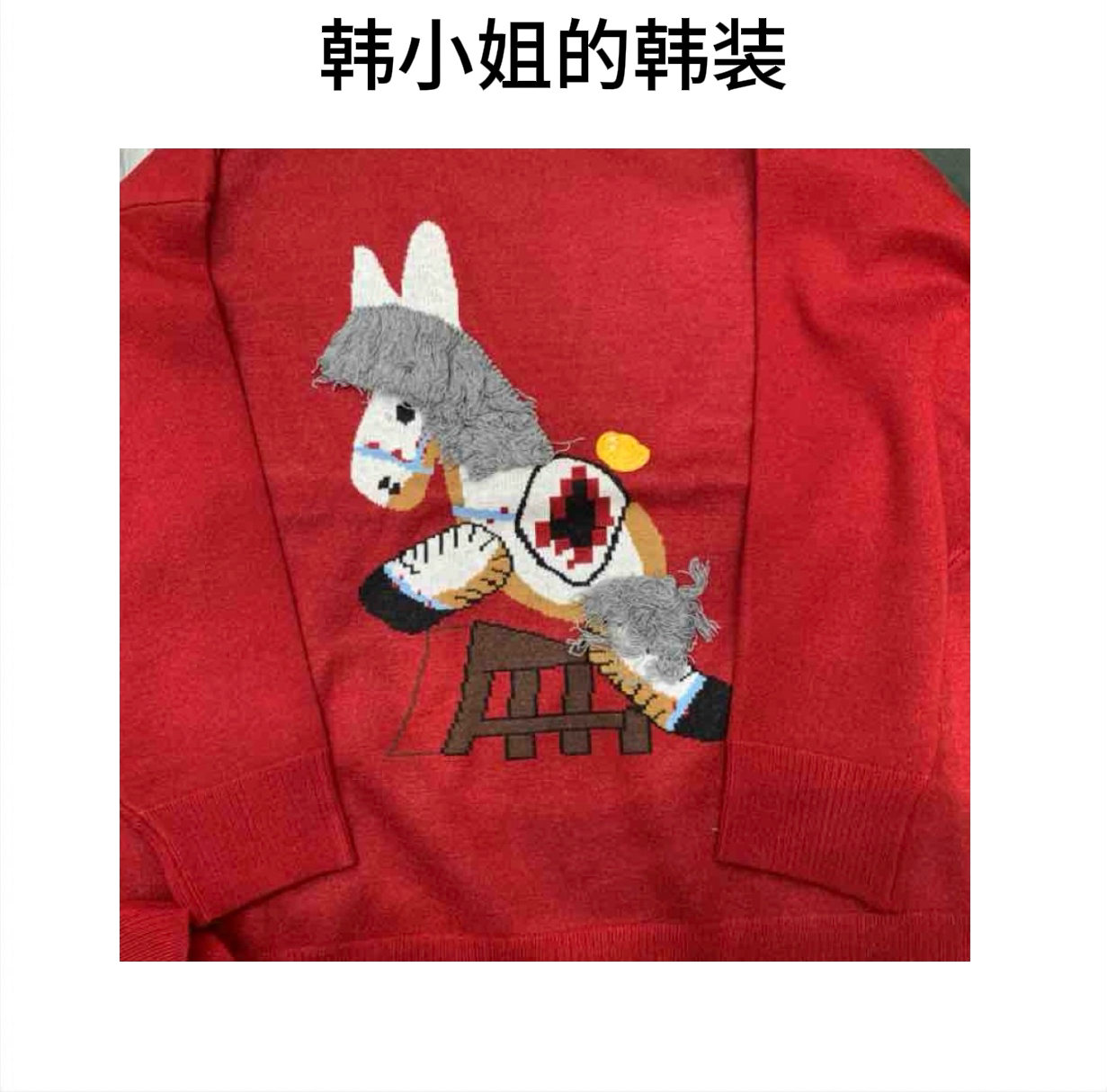 韩小姐韩国东大门大版流苏边马毛衣09041