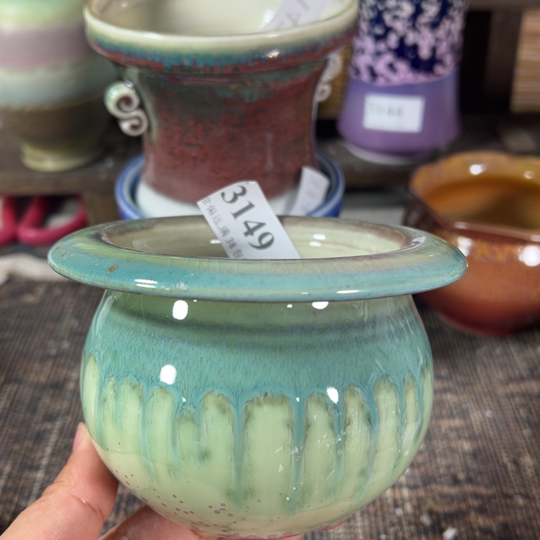 红陶口8高8 景德镇手工花盆