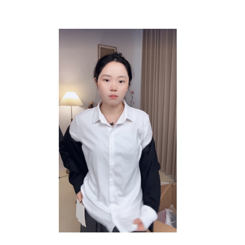 常规白色翻领衬衫 