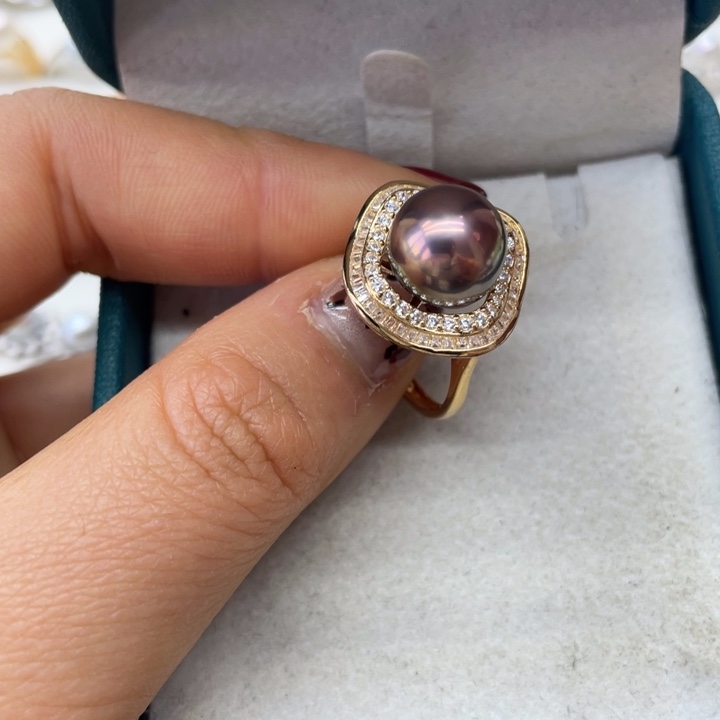 淡水珍珠戒指银S925镶嵌