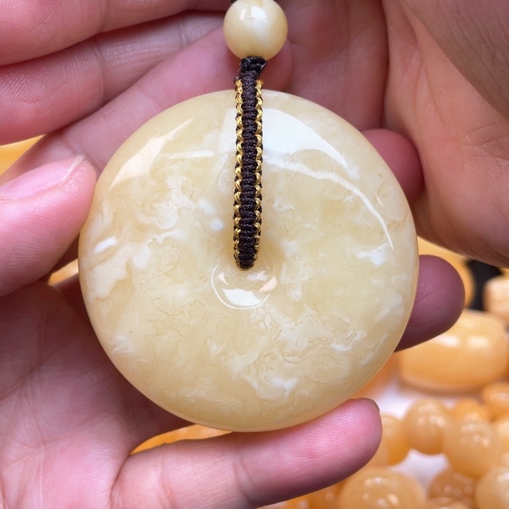 蜜蜡裸石未镶嵌蜜蜡平安扣