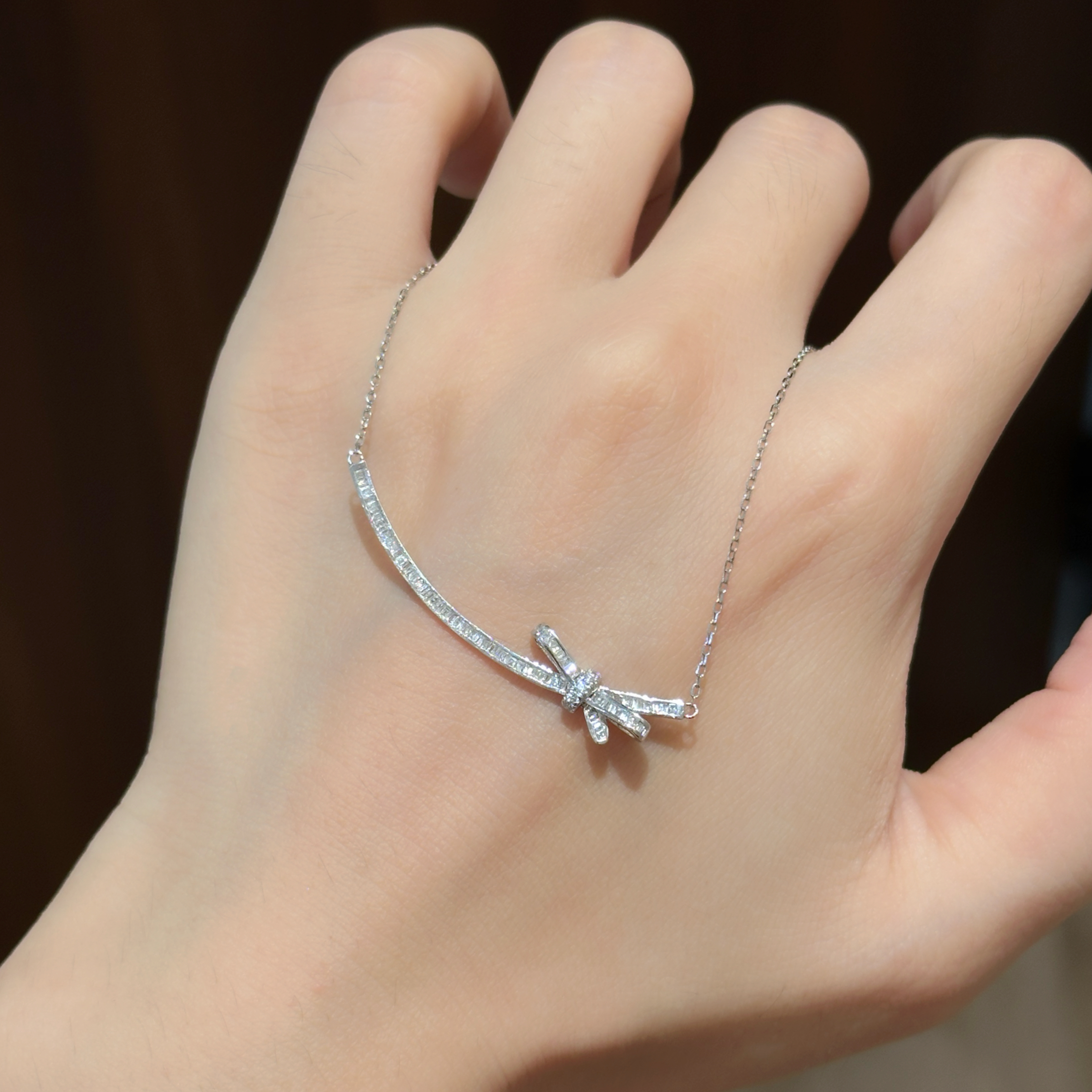 【六言臻选】重金 P梯方微笑蝴蝶结项链 ZSXL0550