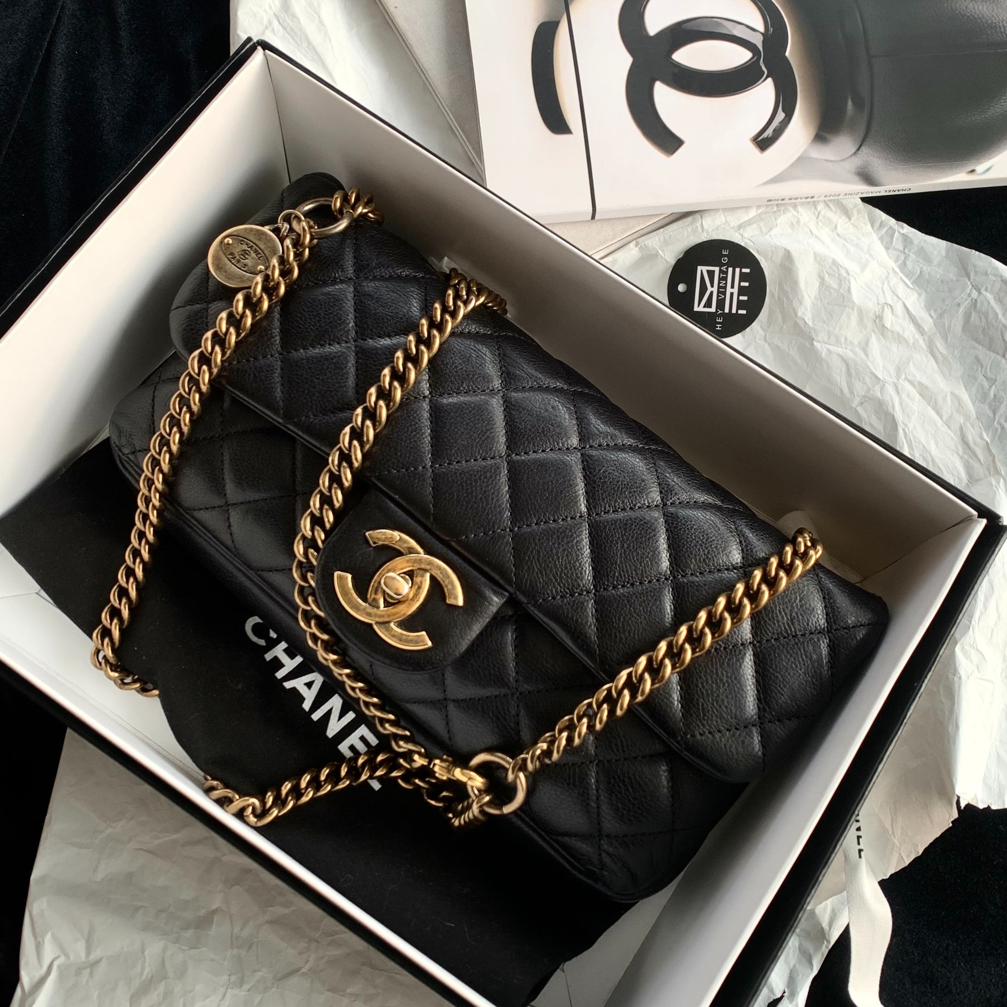 95新 Chanel/香奈儿 24期黑金金币cf包 18279081