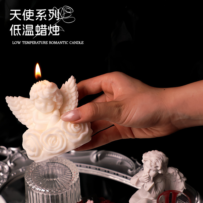 【修】42°低温香薰蜡烛贝壳天使玫瑰天使依兰香安全不伤皮肤摆件