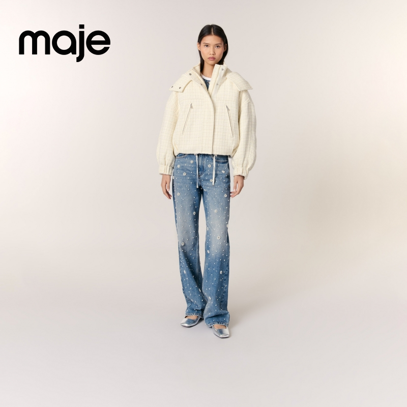 暖系穿搭|Maje 2025秋冬新款女装长袖棉服MFPOU01312