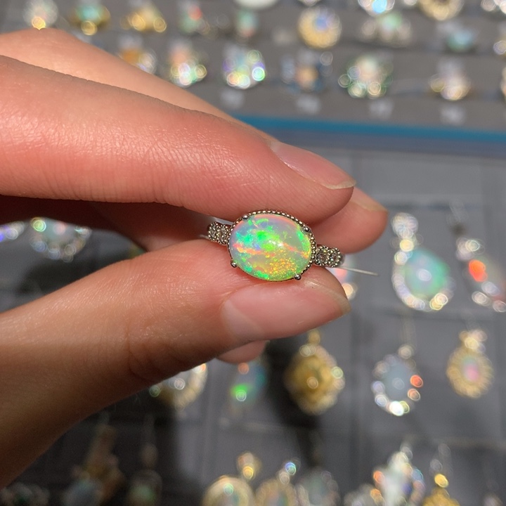 欧泊银S925镶嵌戒指