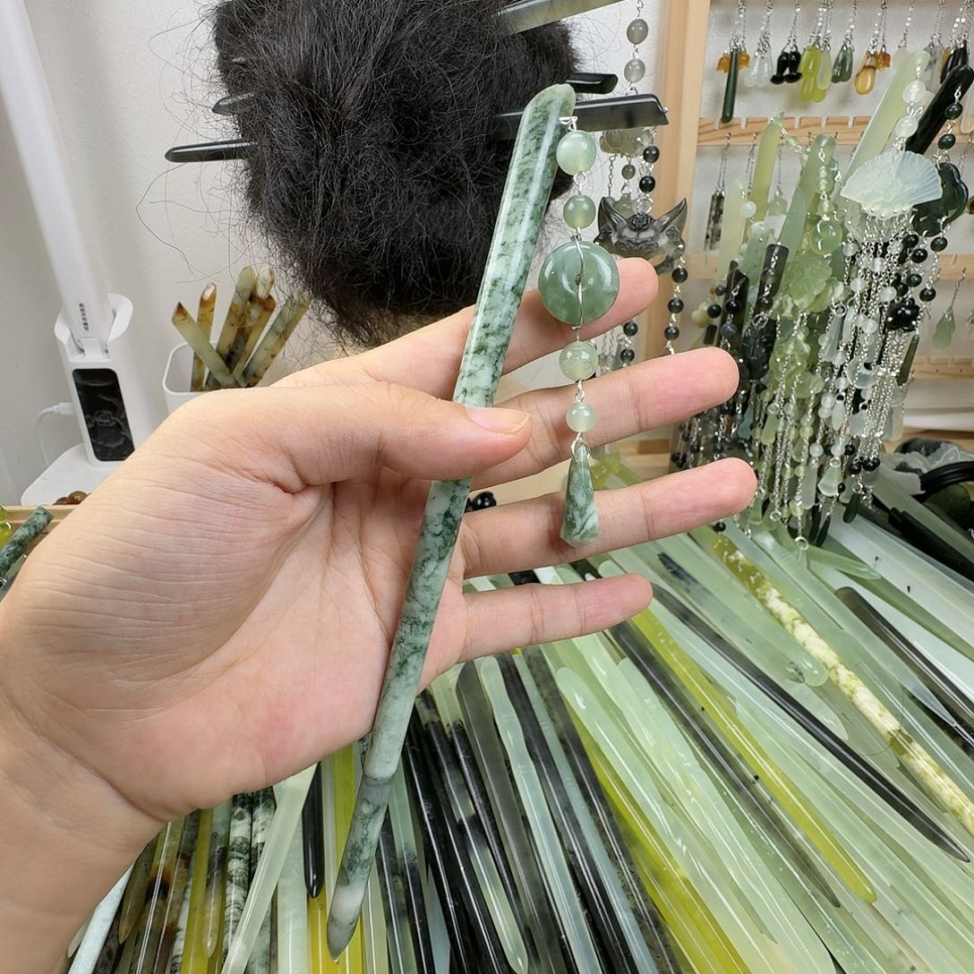 未镶嵌蛇纹石玉发饰