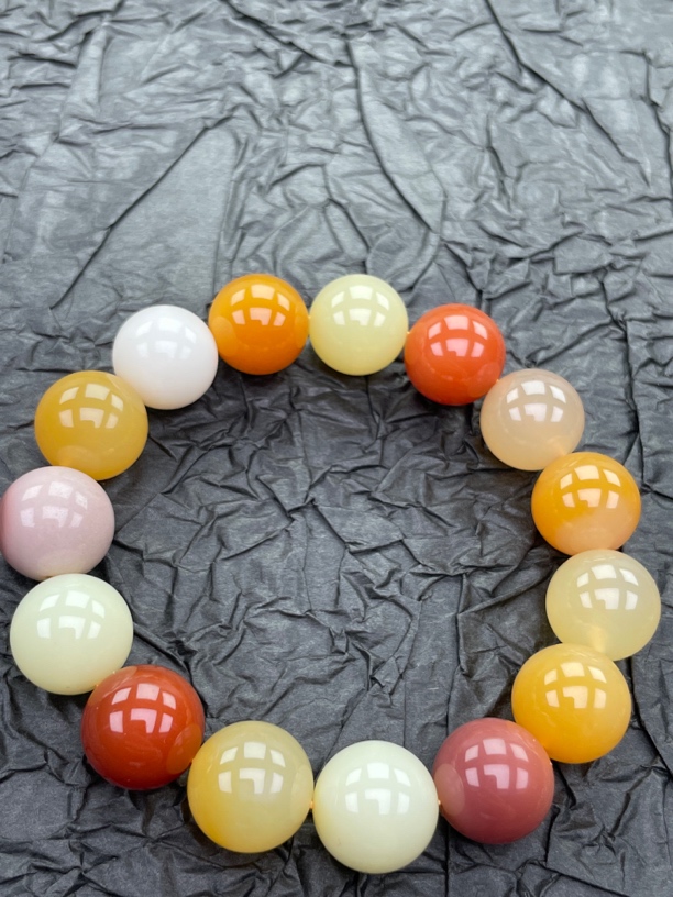 缅黄玉 多宝手串