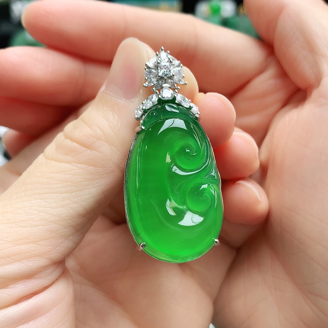 玛瑙/玉髓吊坠银S925镶嵌