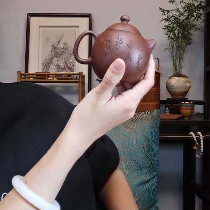 马***汀茶壶紫砂龙蛋壶全手工