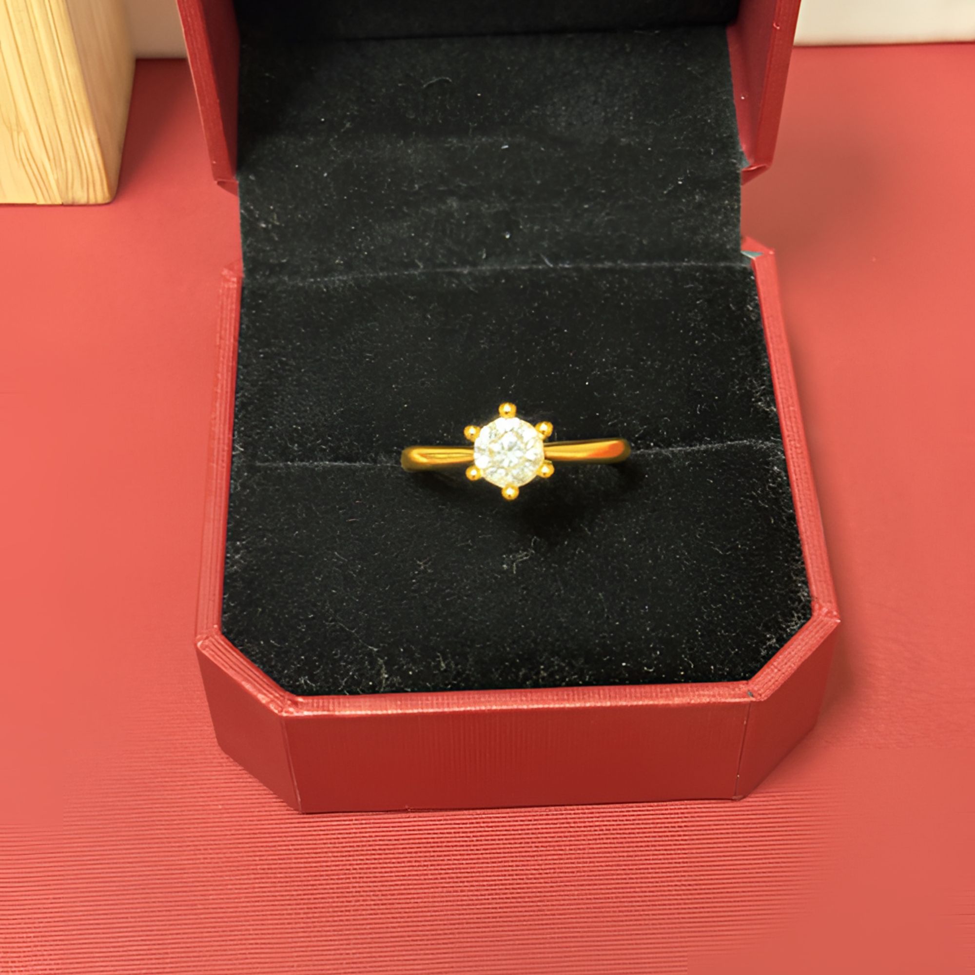 （七夕专享）18k六爪戒指女克拉戒求订婚戒