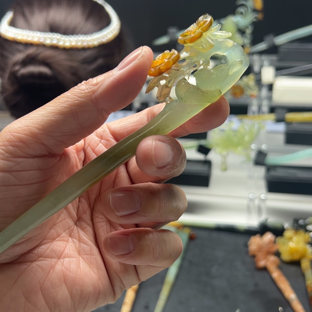 岫玉福利发簪未镶嵌