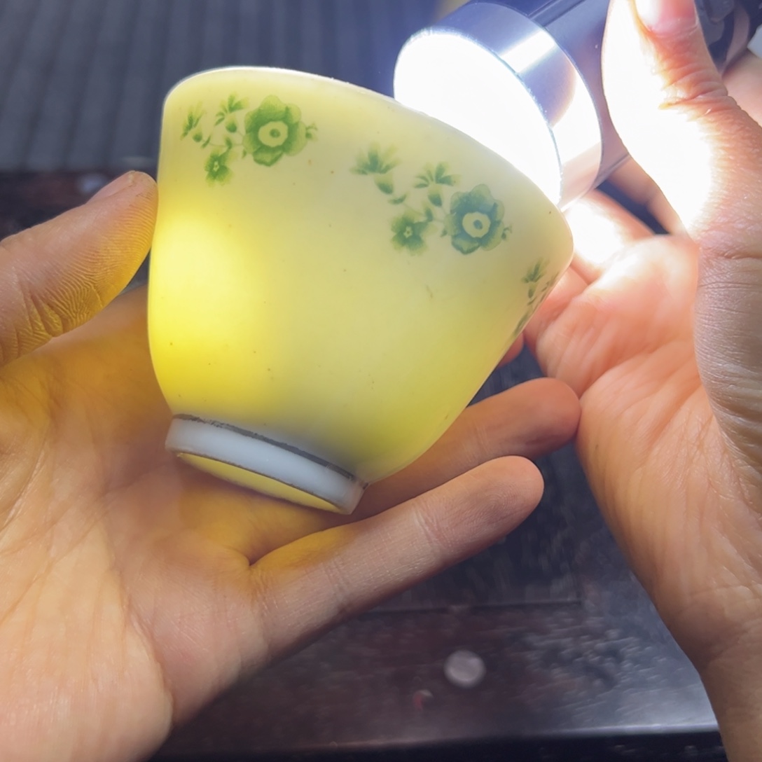 陶摆件小绿花2缸杯80cc