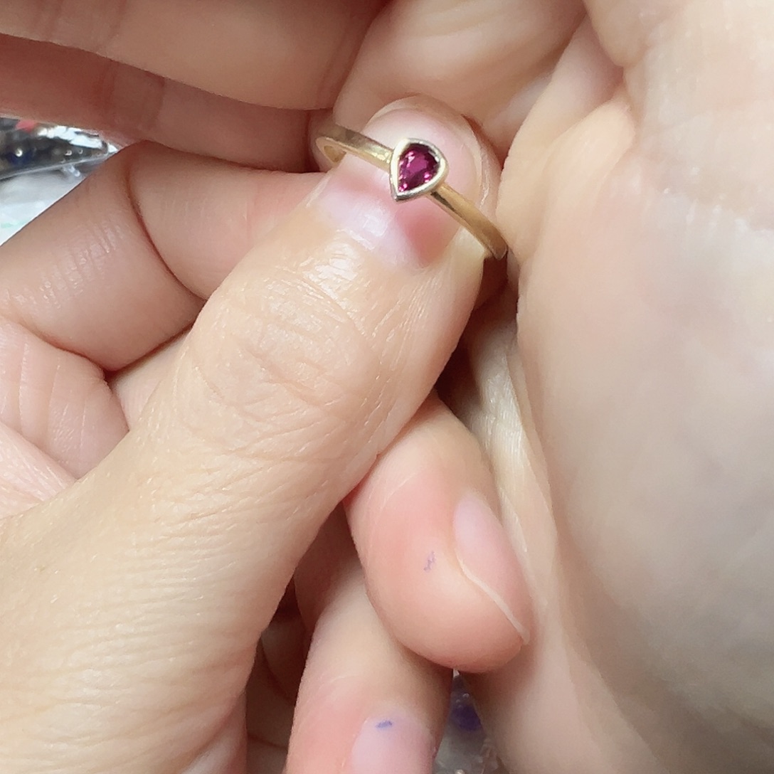 双***儿戒指红宝石银S925镶嵌拍两单发一单