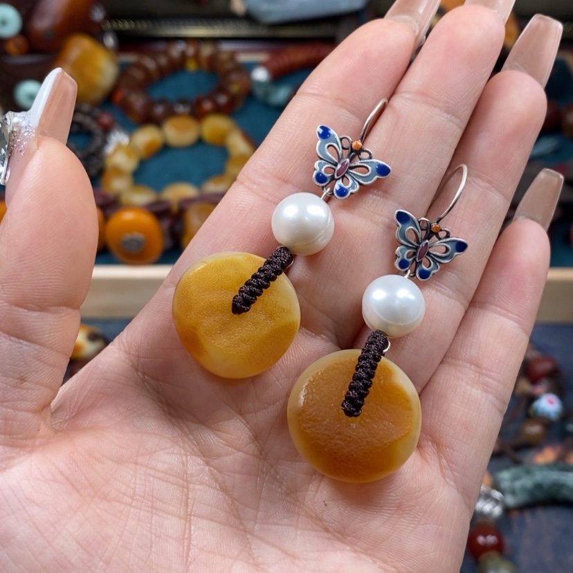 【闪购商品】蜜蜡耳饰未镶嵌耳环