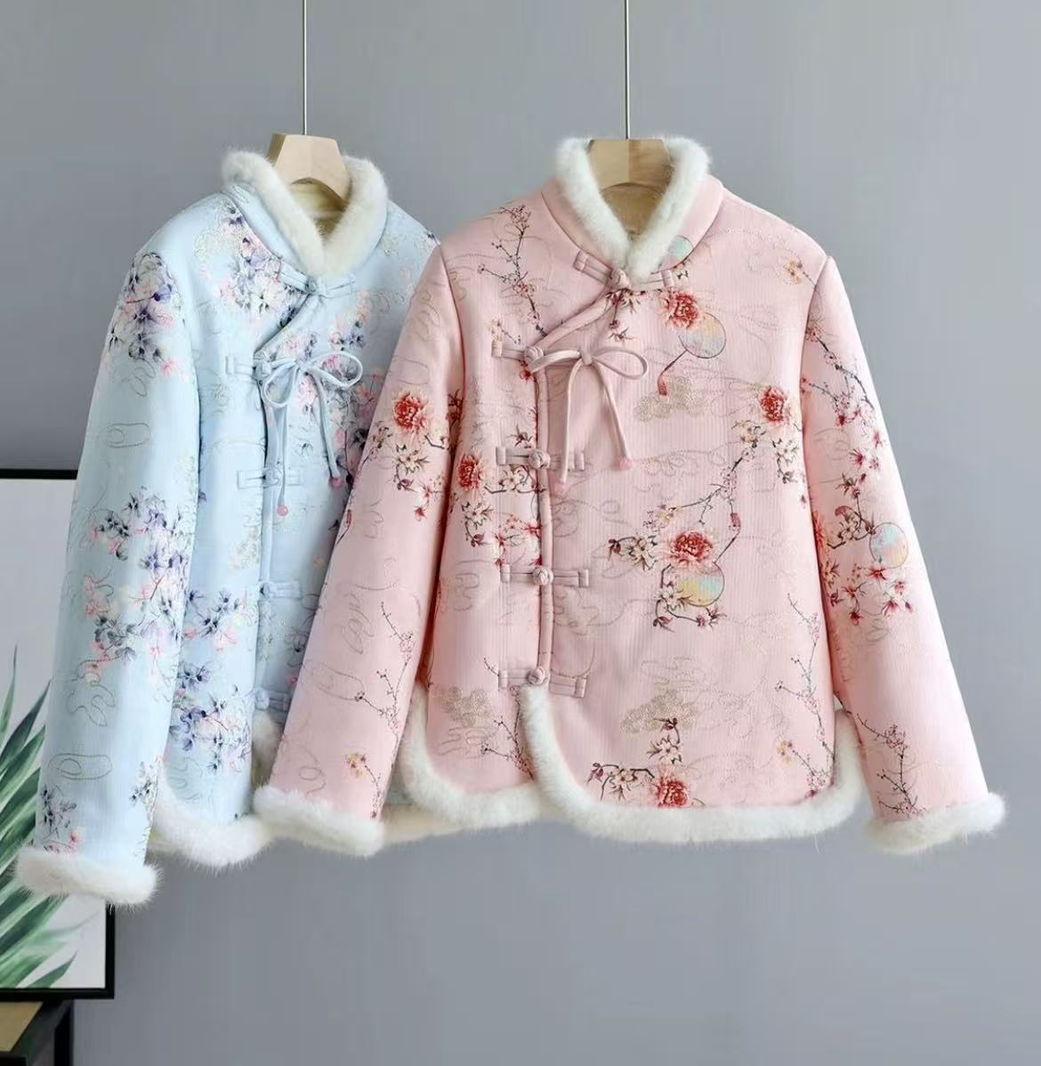 848-复古新中式秋冬棉衣棉服盘扣秋冬网红气质