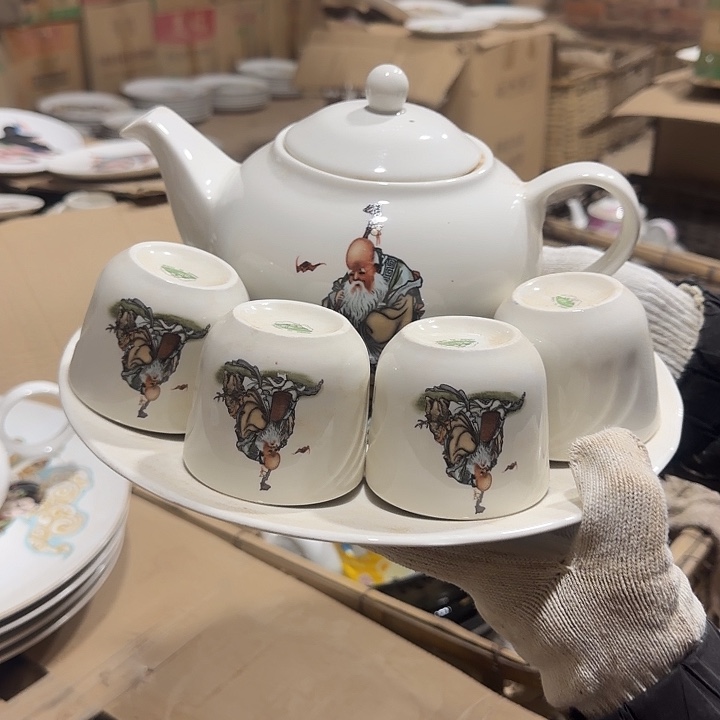 库存微瑕多空茶壶一套容量1000毫升