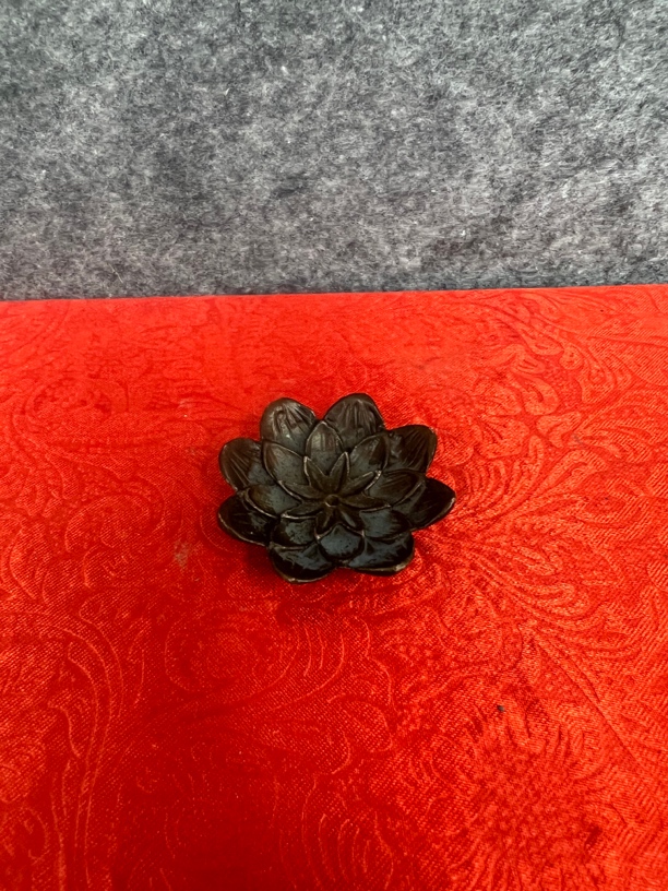 【孤品捡漏】铜荷花香插摆件