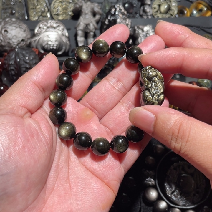 黑曜岩手串未镶嵌Z***9