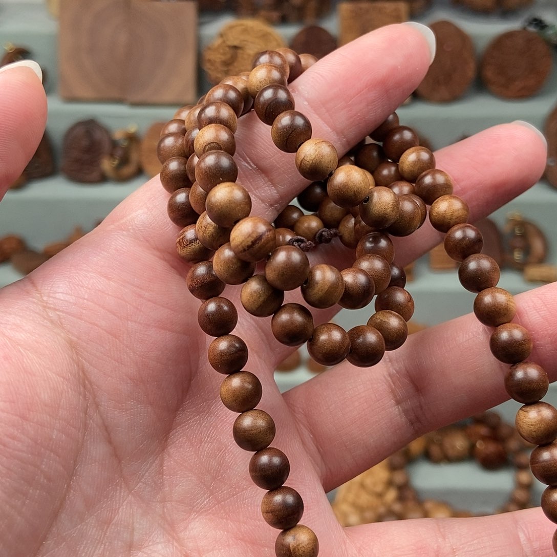 檀香木无事牌紫*晶微瑕福利