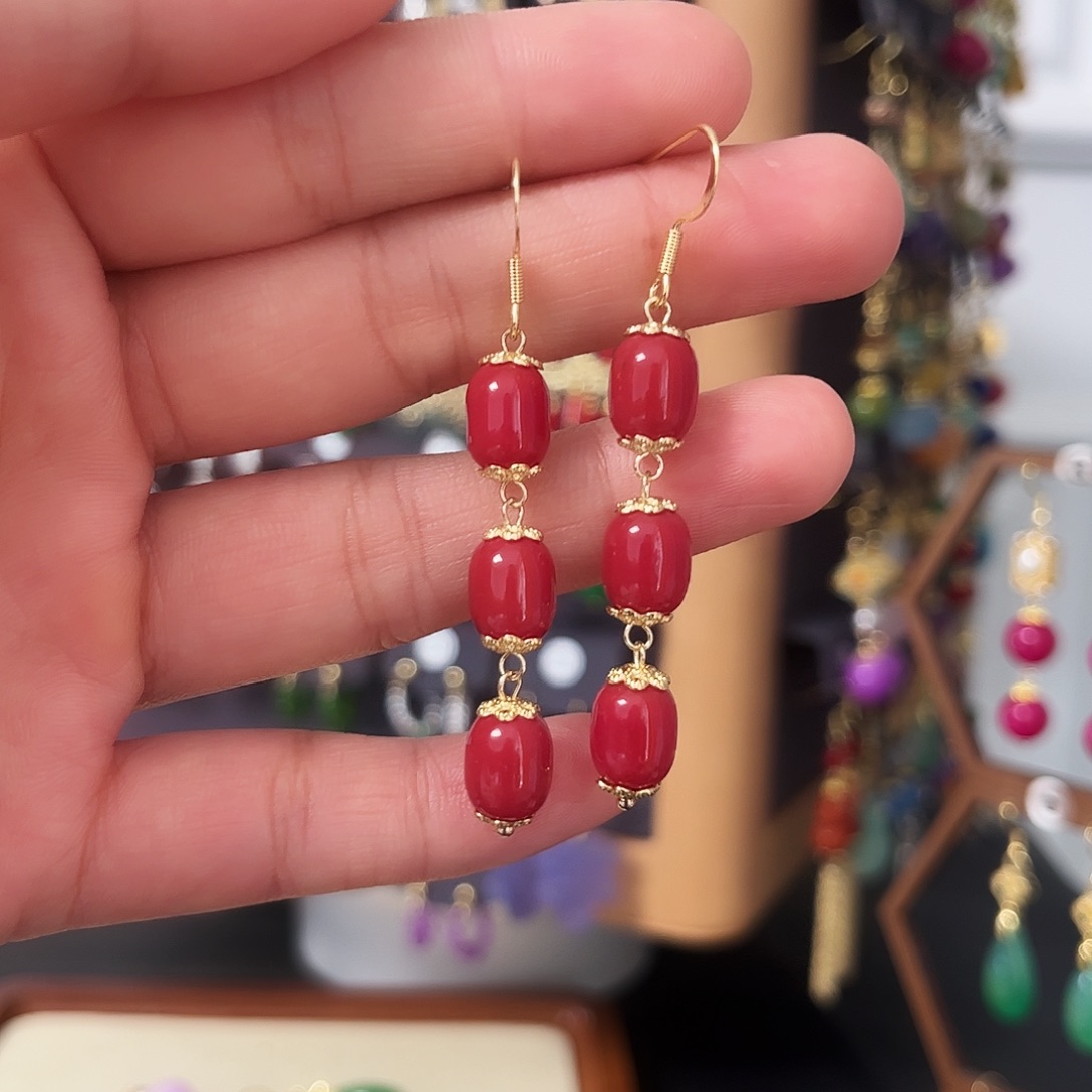 锆石纯铜925银耳饰