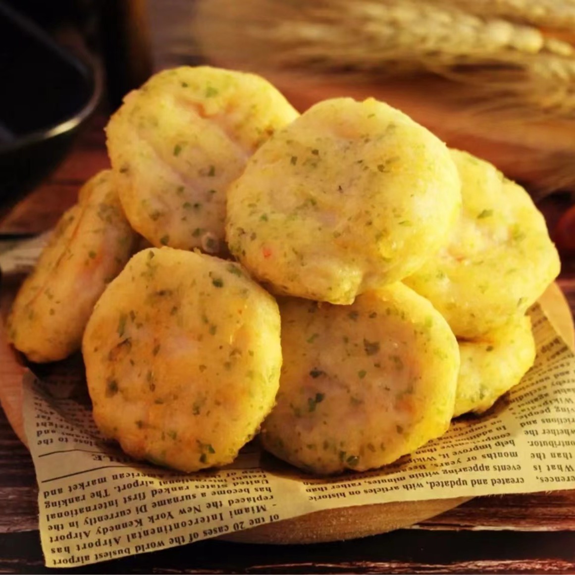 渔嫂家 海苔饱满虾仁饼  半成品油炸小吃 250g/包 到手6包